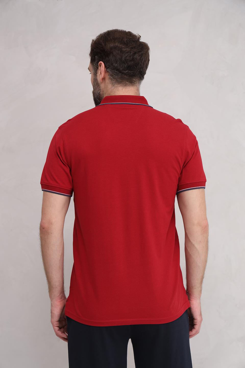 Поло Granchio красный с полоской