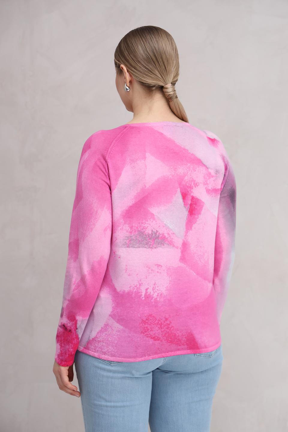 Пуловер Rabe collection с принтом розовый