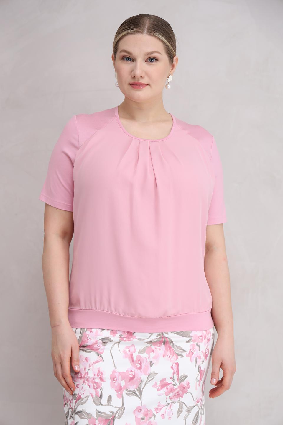 Блуза Frank Walder с драпировкой розовая