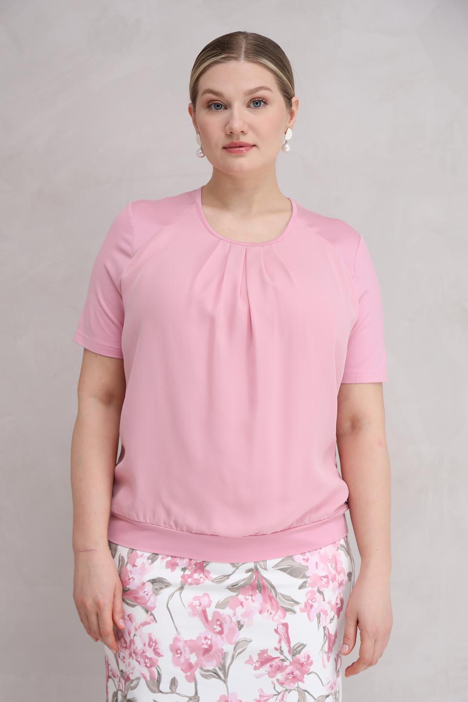 Блуза Frank Walder с драпировкой розовая