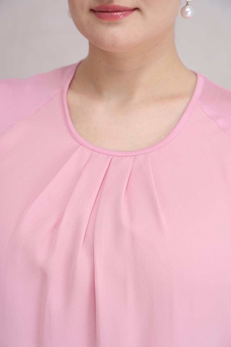 Блуза Frank Walder с драпировкой розовая