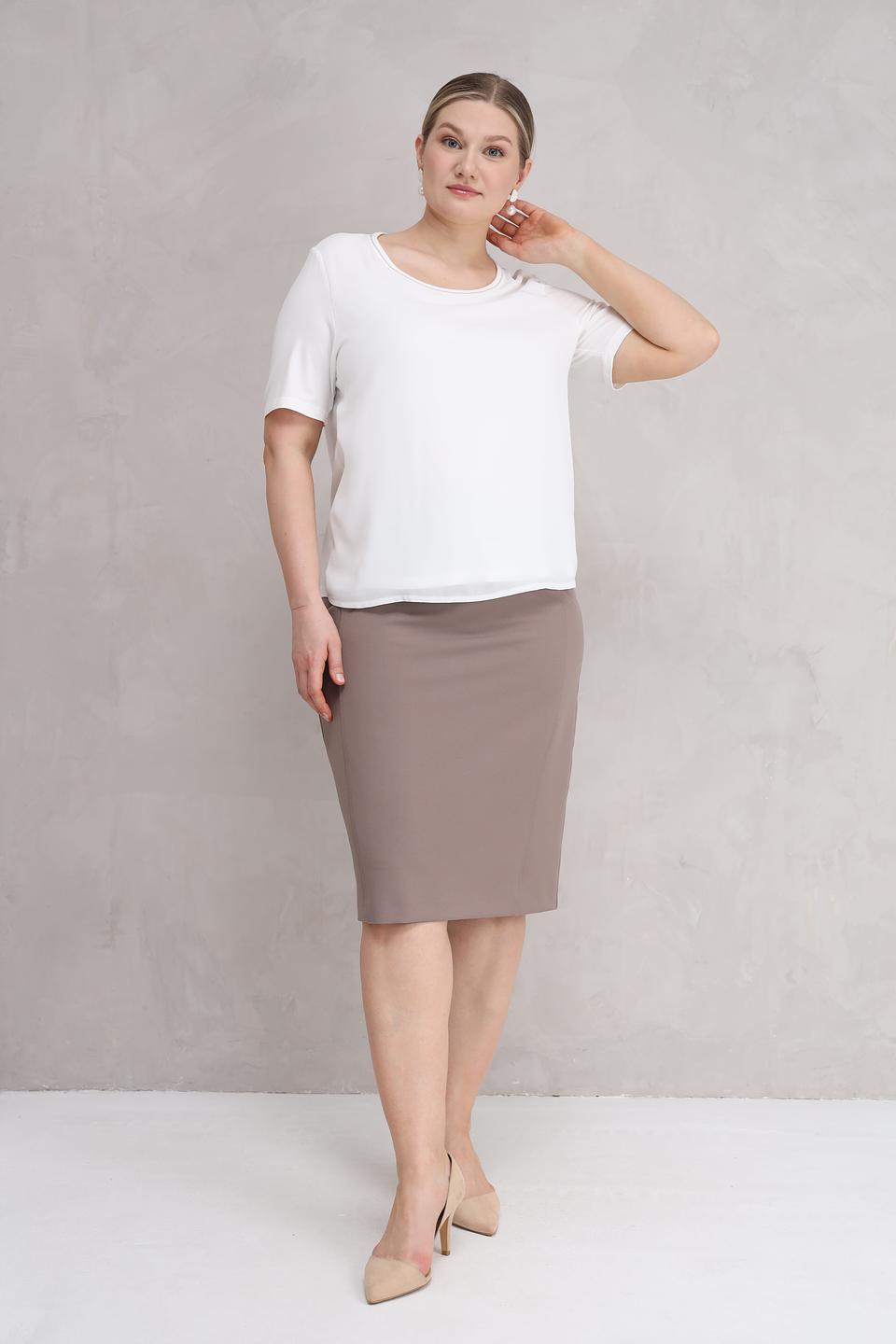 Блуза Frank Walder белая с округлым вырезом