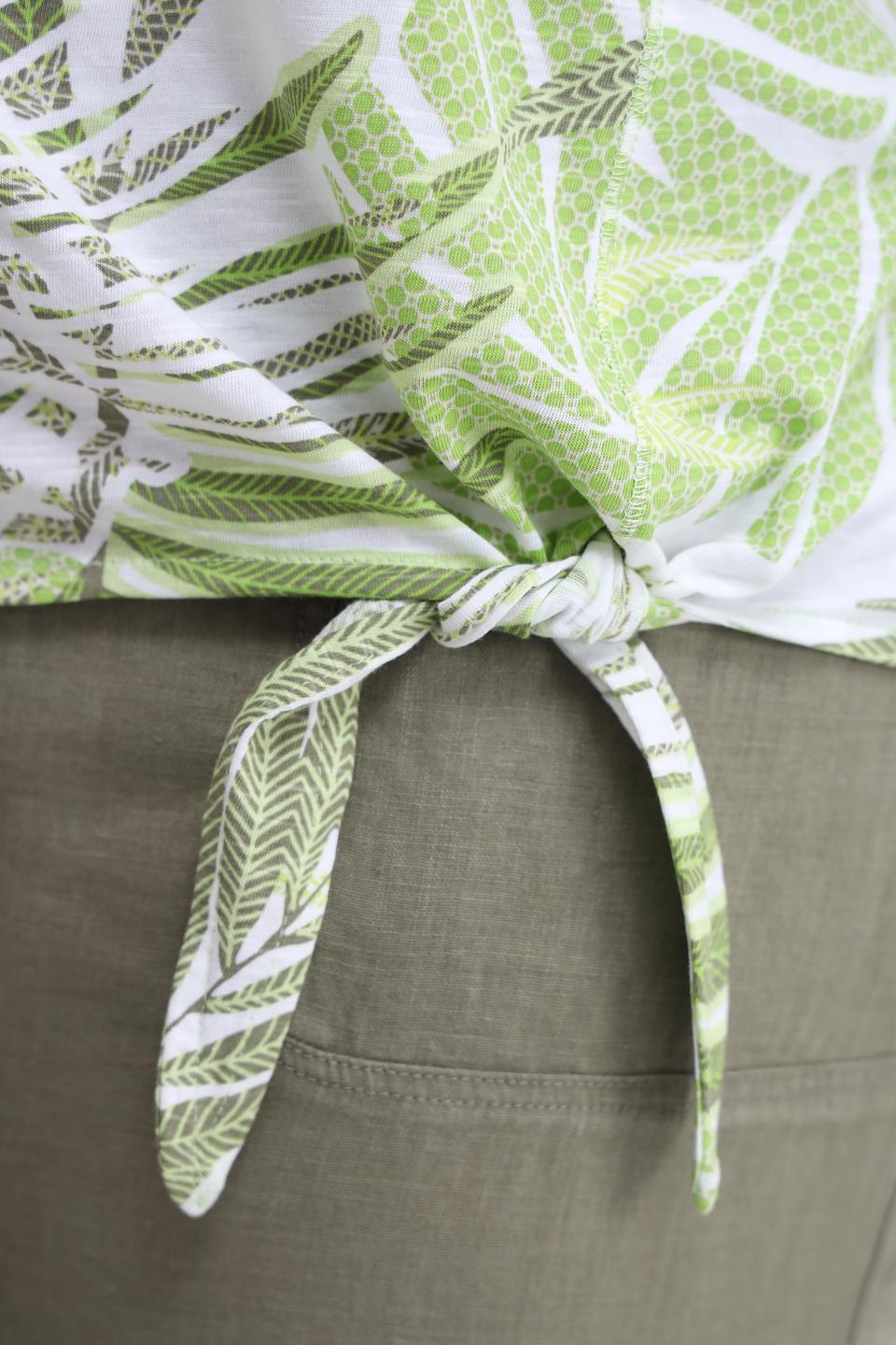 Блуза Olsen с принтом и завязкой лайм