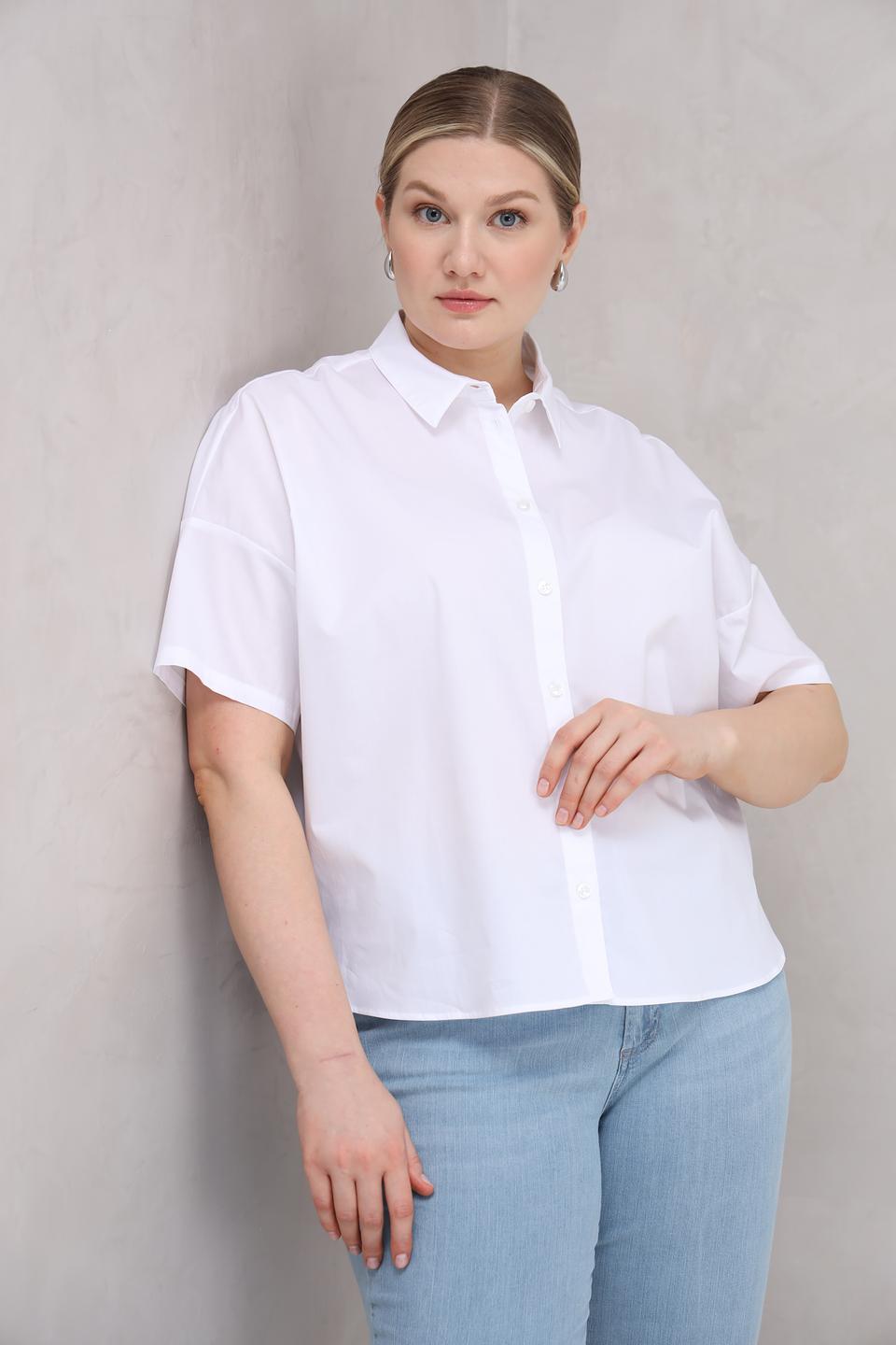 Блуза Lecomte женская белая с коротким рукавом