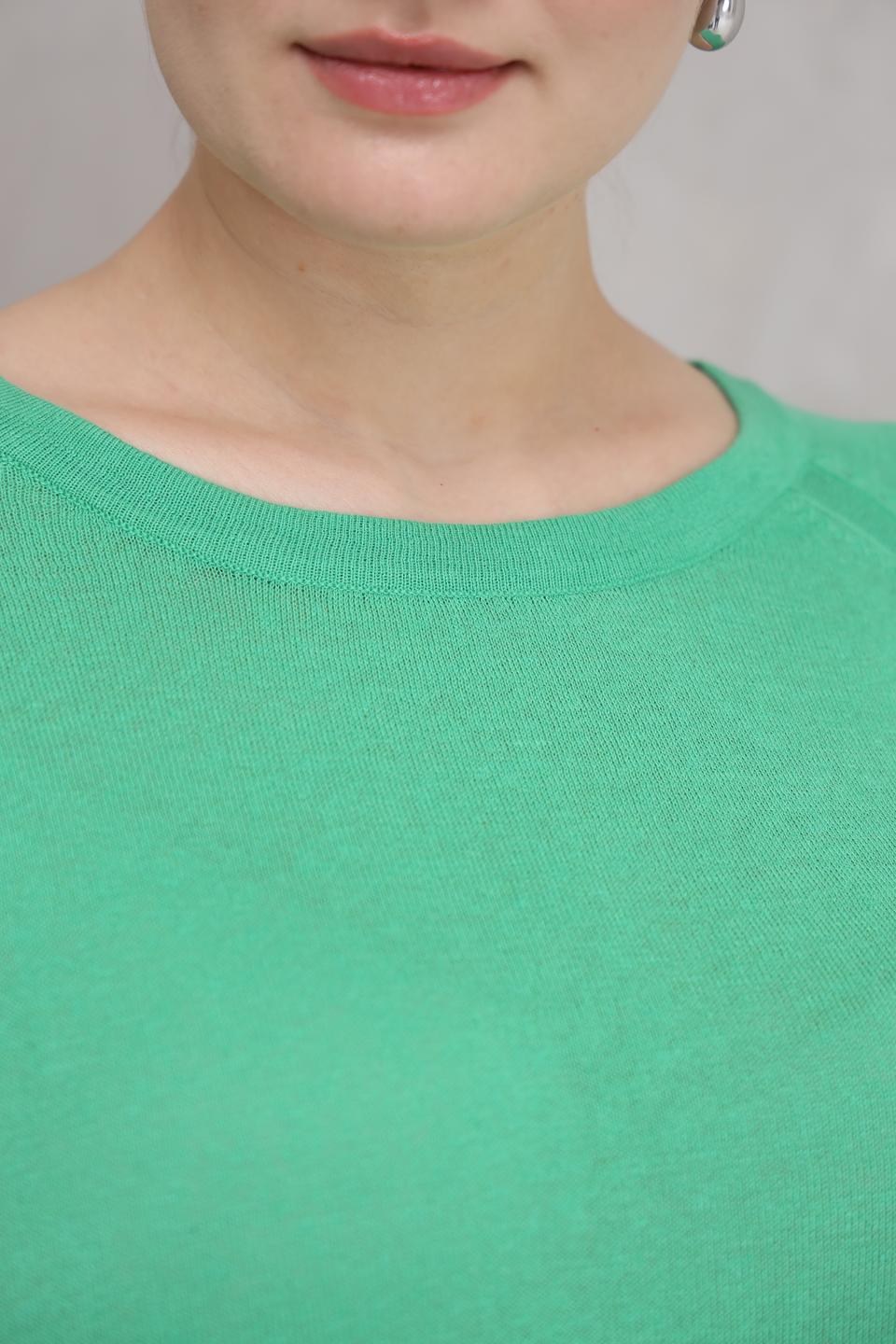 Пуловер Lebek зелёный 3/4