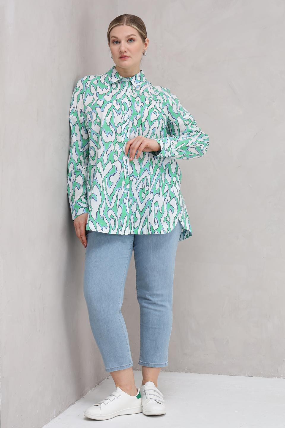 Блуза Lebek с принтом зелёный