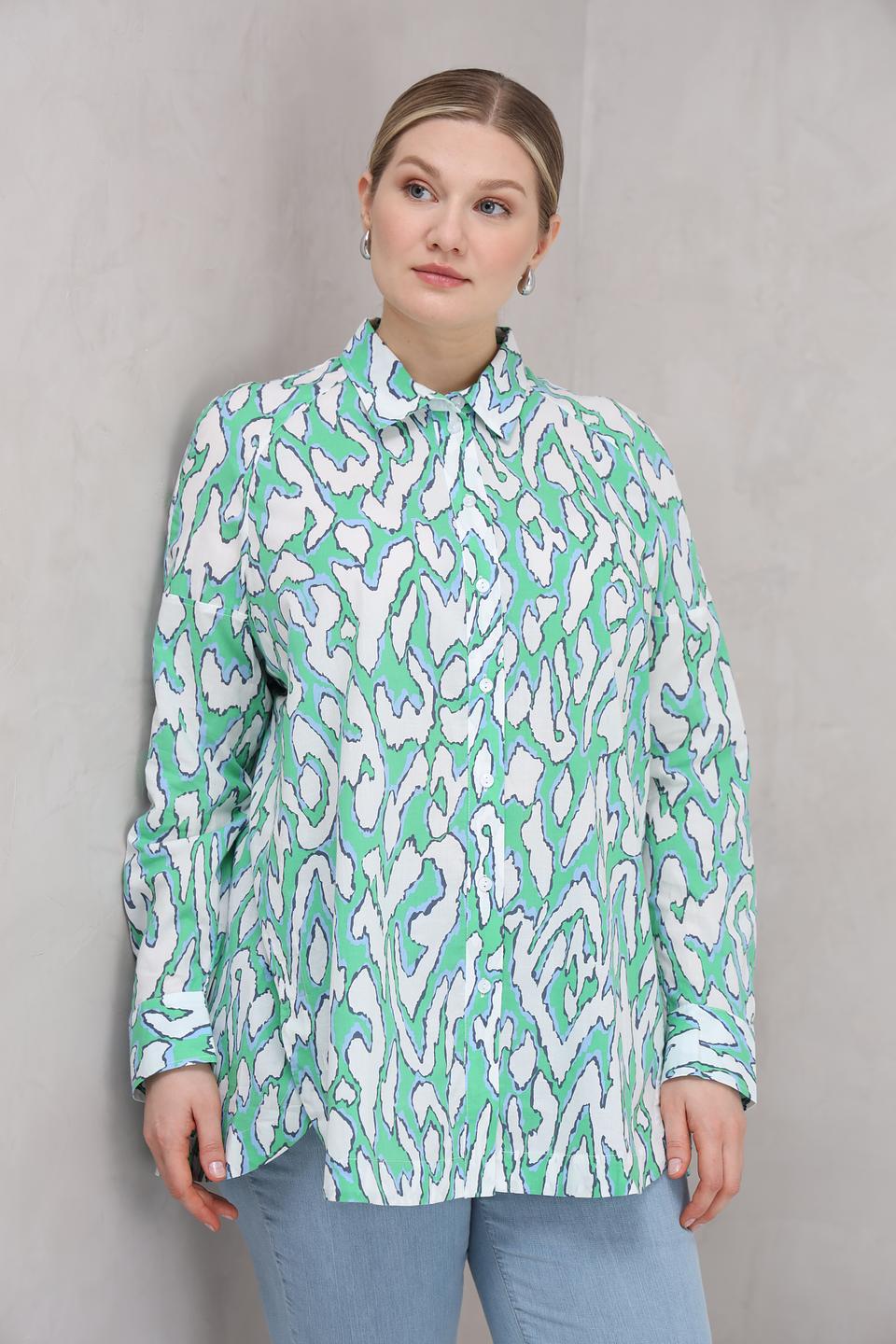 Блуза Lebek с принтом зелёный