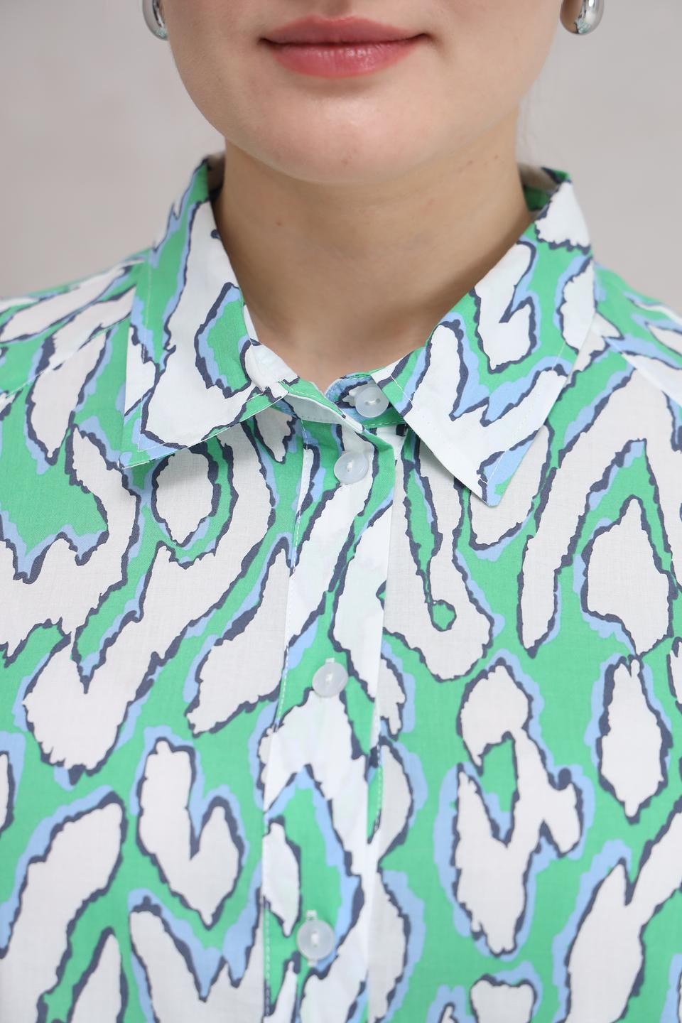 Блуза Lebek с принтом зелёный