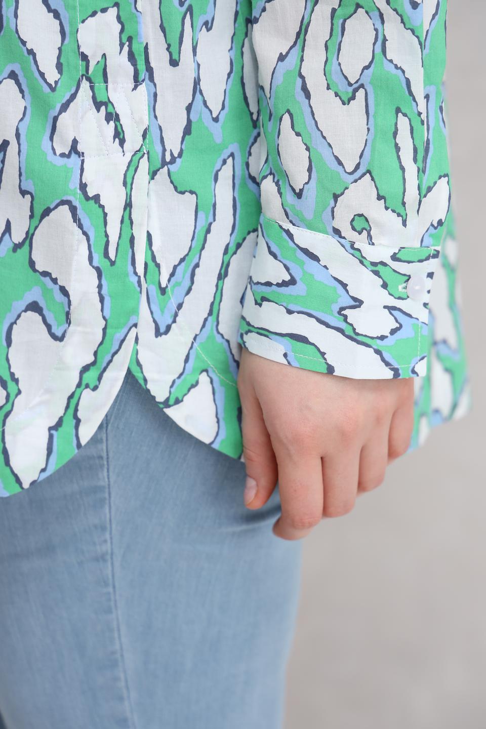 Блуза Lebek с принтом зелёный