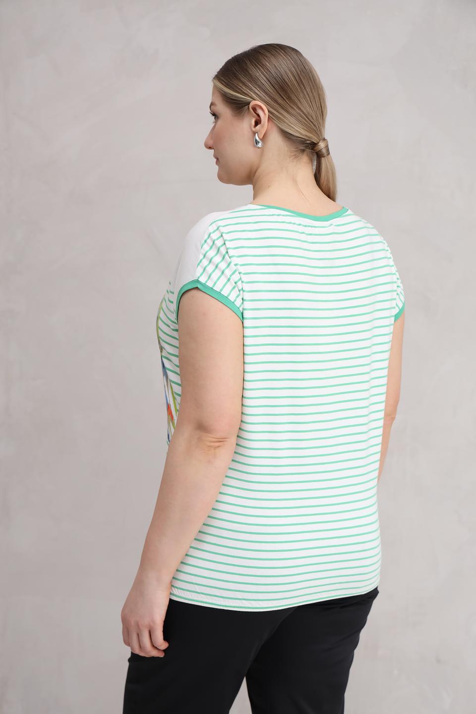 Топ Lebek с принтом и полоской белый