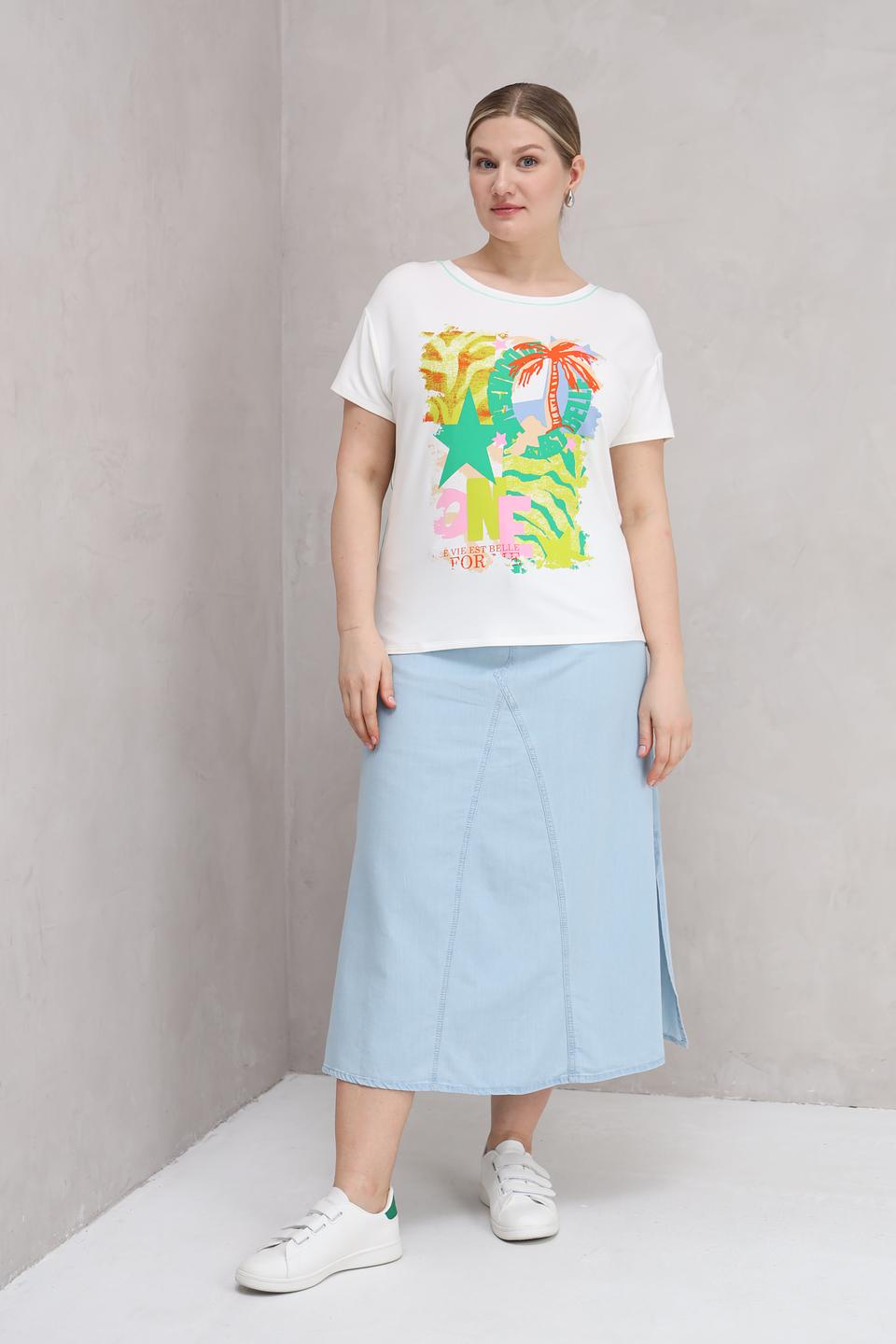 Футболка Lebek с тропическим принтом