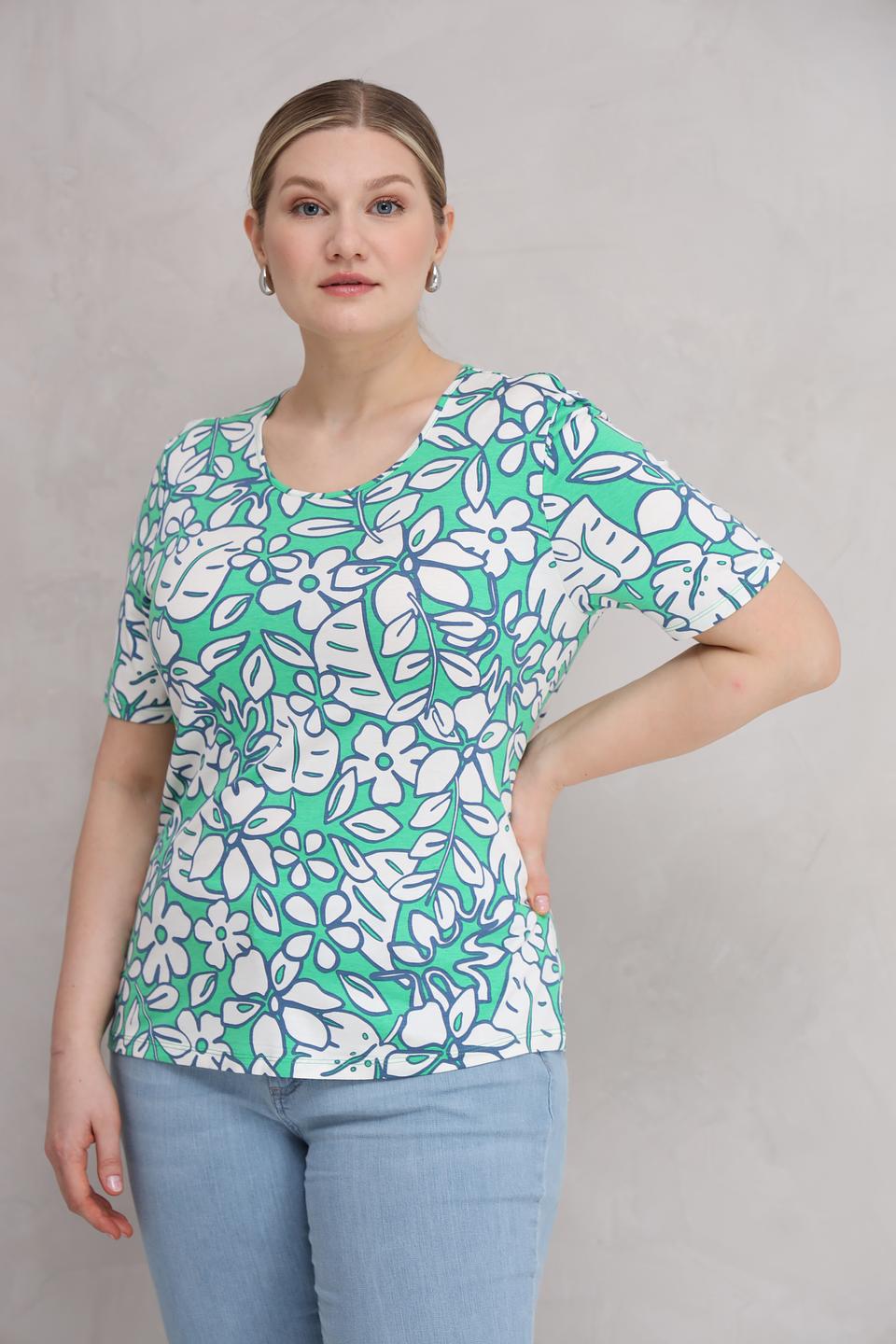 Футболка Lebek с цветочным принтом