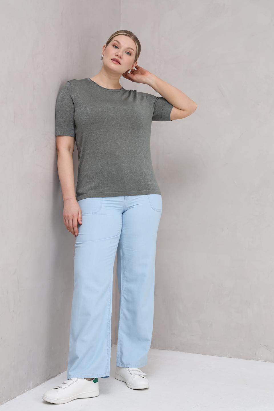 Пуловер Bianca с металликом хаки