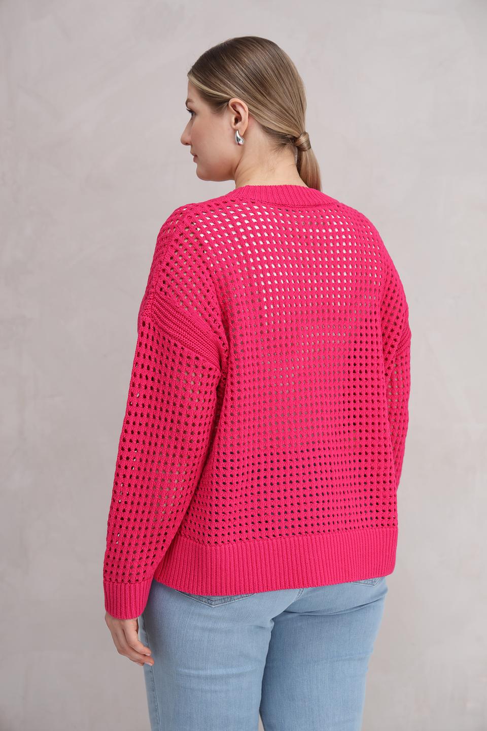 Жакет Lecomte малиновый ажурный