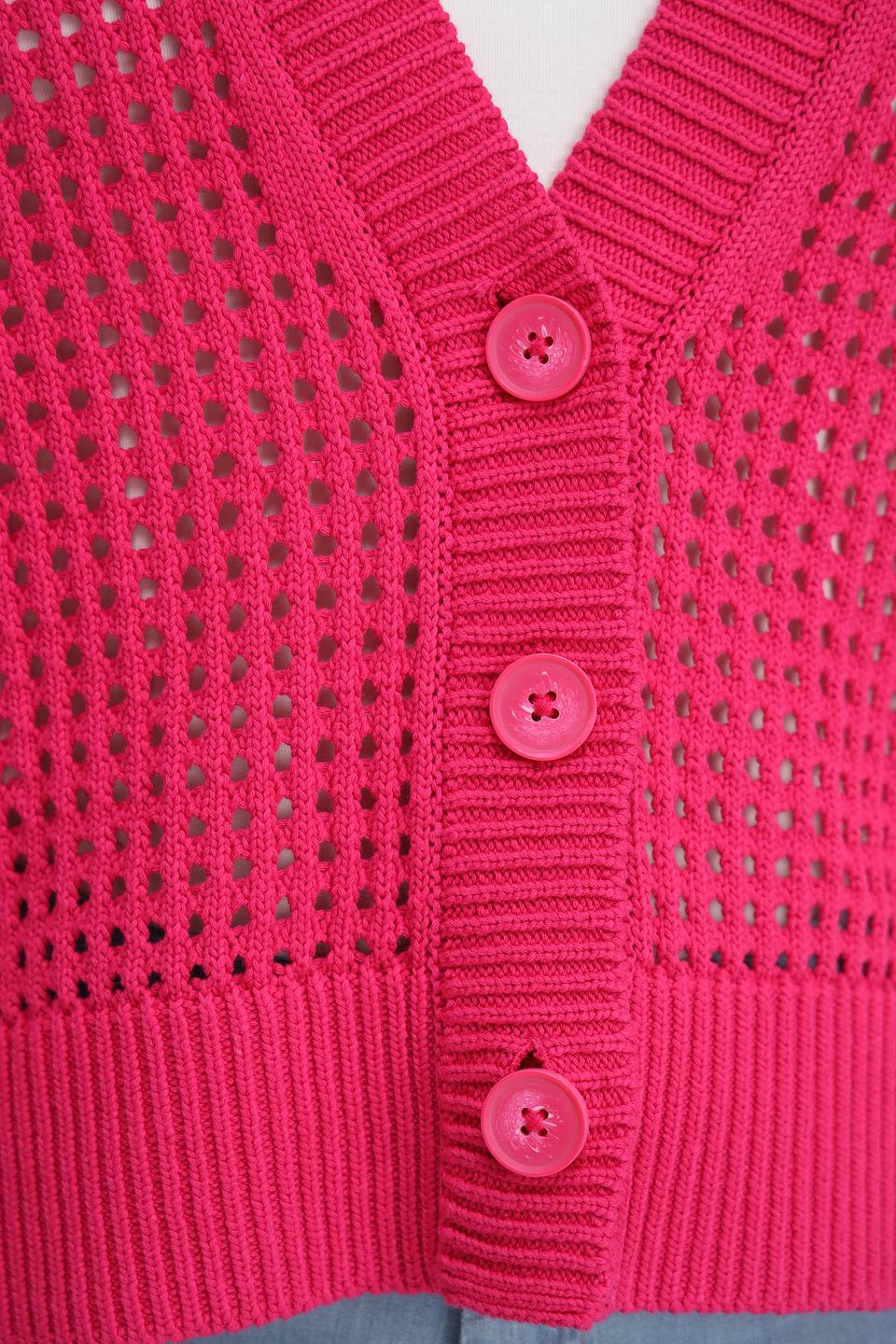 Жакет Lecomte малиновый ажурный