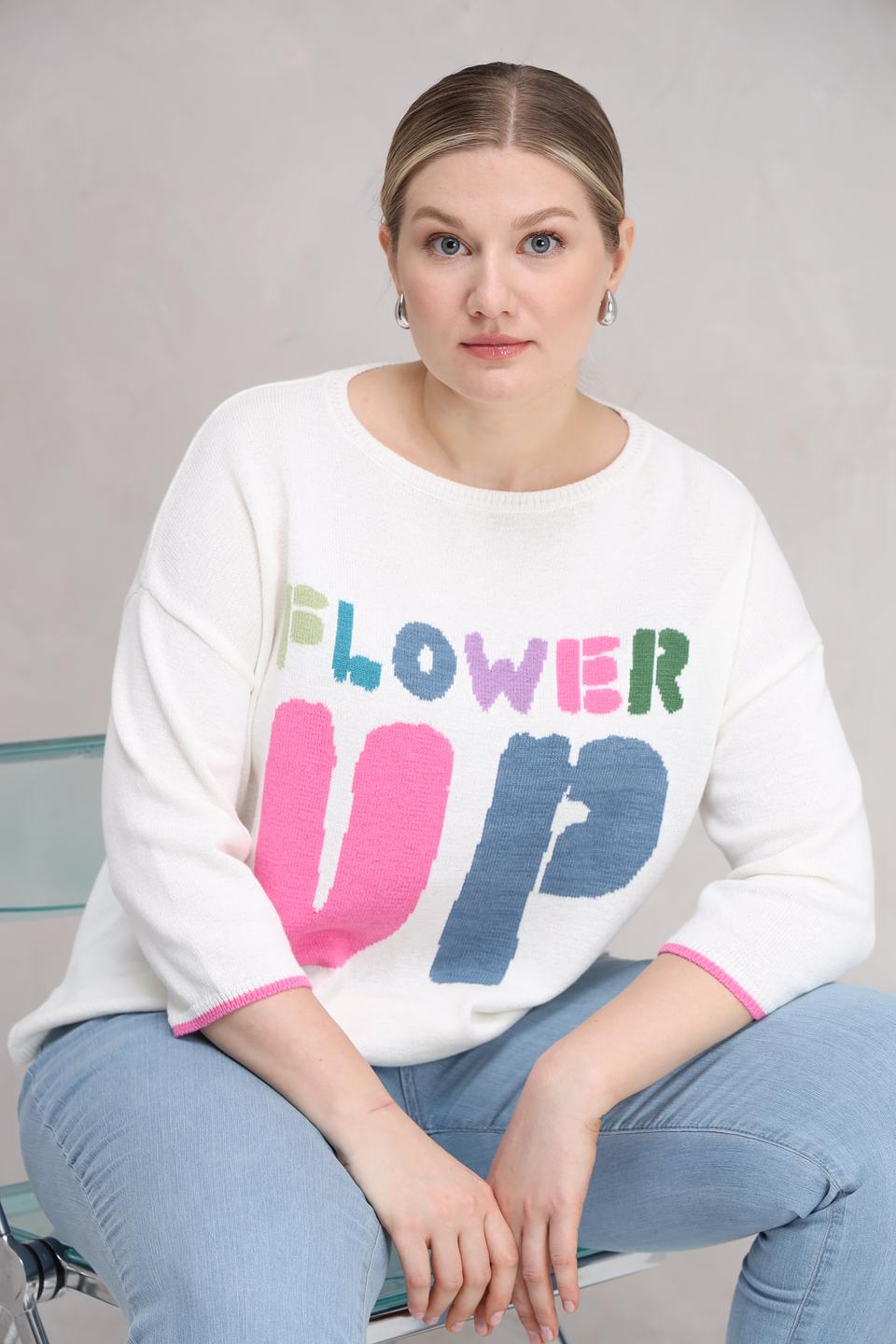 Пуловер Lecomte с надписью Flower Up