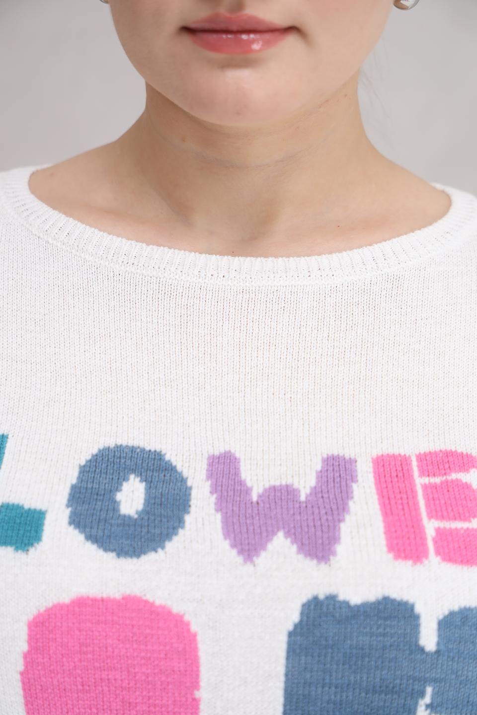 Пуловер Lecomte с надписью Flower Up