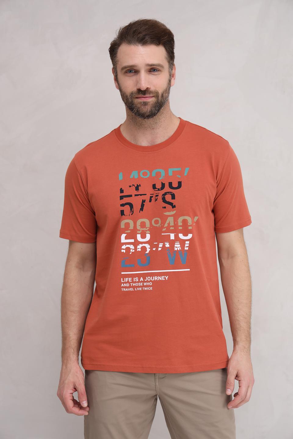 Футболка Casa Moda с принтом терракотовый