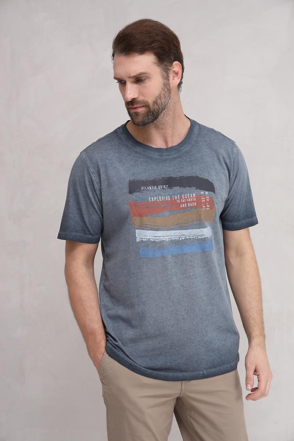 Футболка Casa Moda с принтом серая