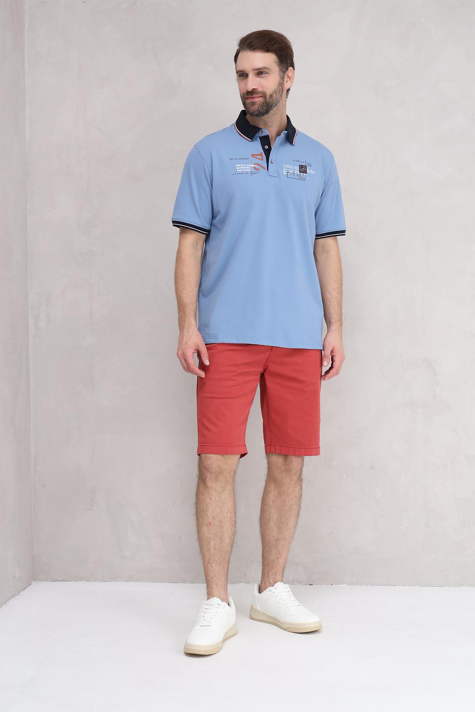 Поло Casa Moda голубое с принтом