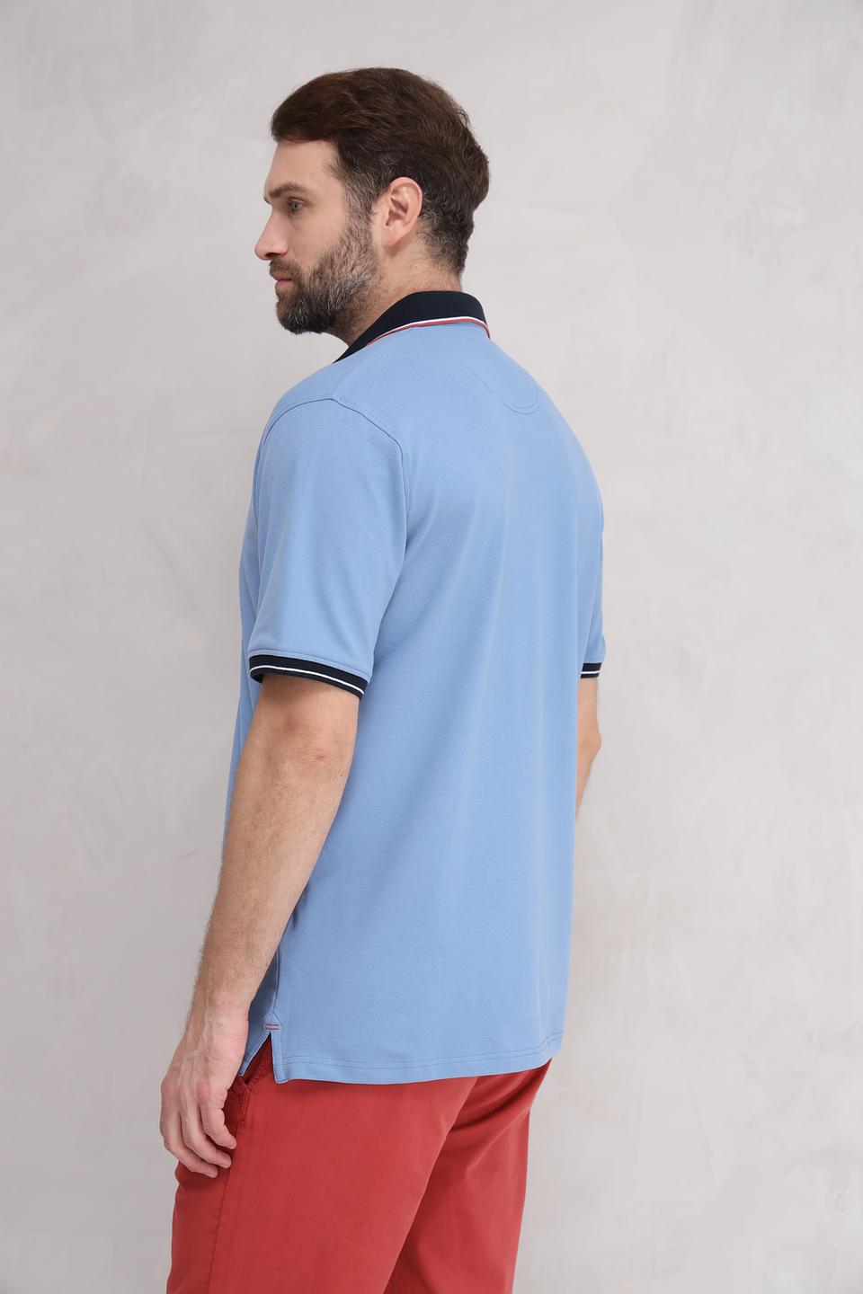 Поло Casa Moda голубое с принтом