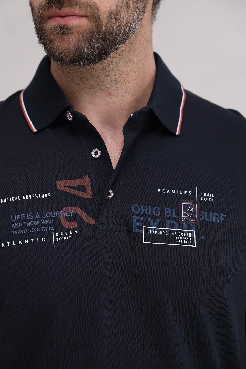 Поло Casa Moda с принтом чёрный