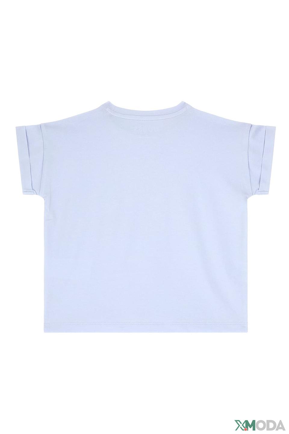 Футболка Guess дев. с принтом голубая