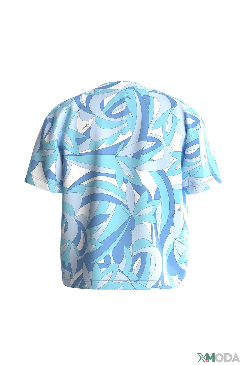 Футболка Guess дев. с принтом голубой