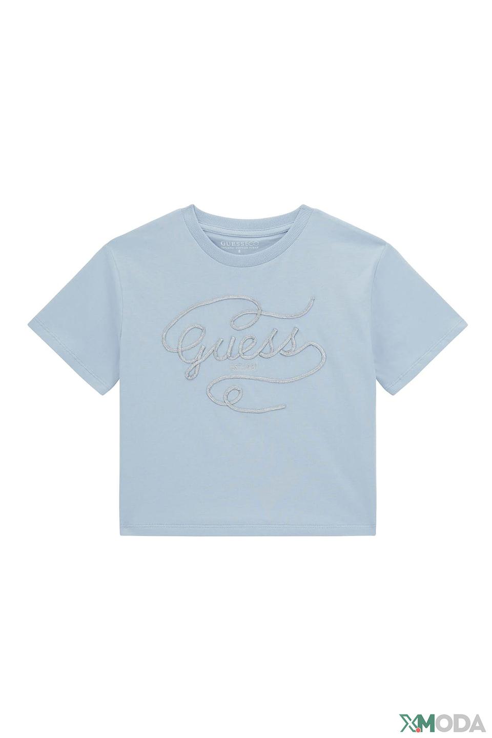 Футболка Guess дев. голубой с логотипом