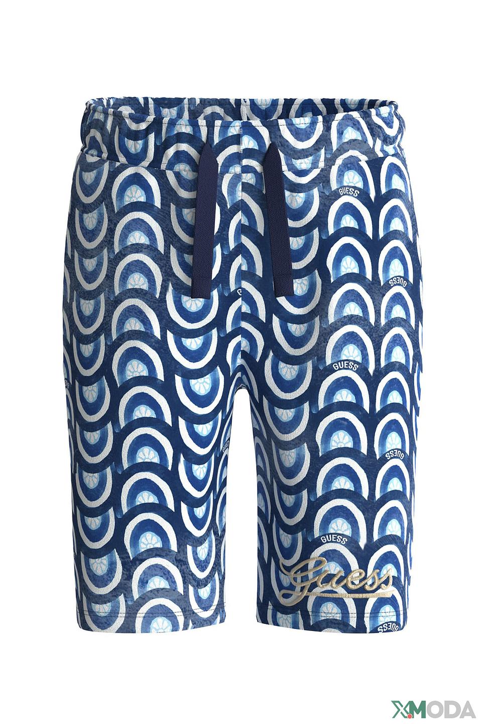Брюки шорты Guess синие с узором