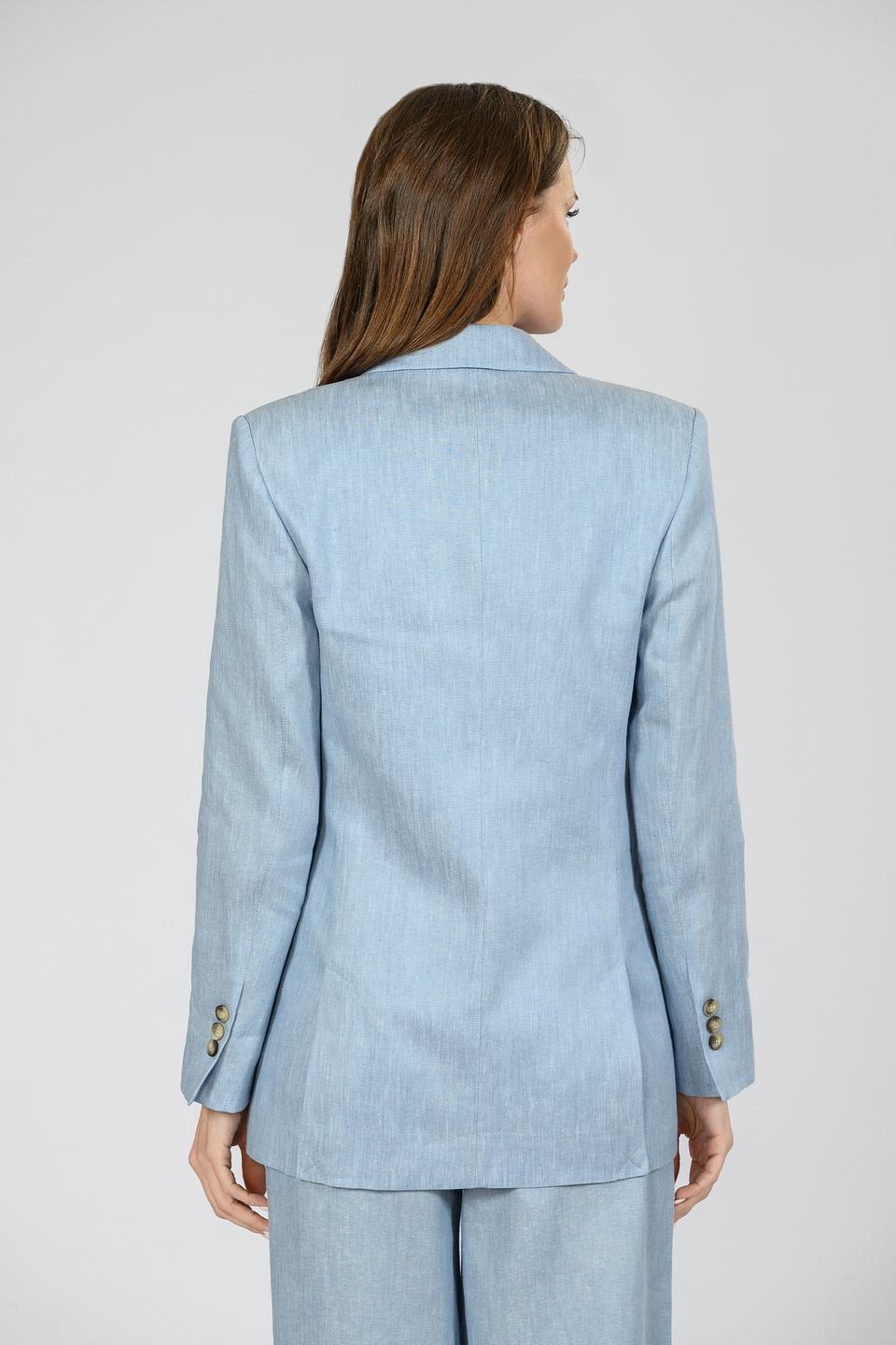 Жакет Emka льняной голубой