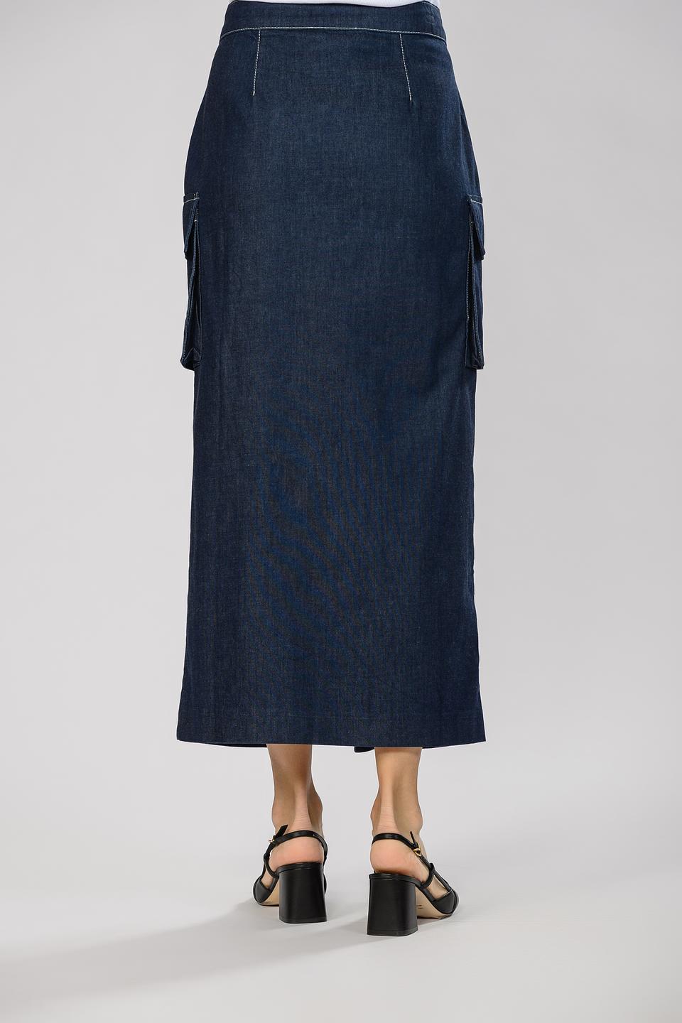 Юбка Malej джинсовая с карманом синяя
