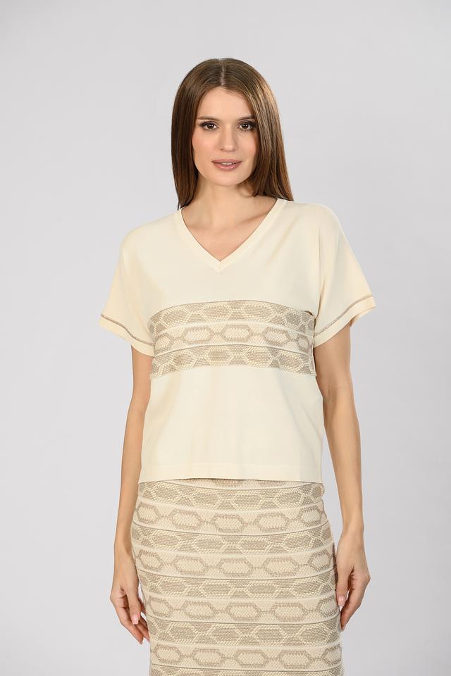 Джемпер D. Exterior с узором бежевый