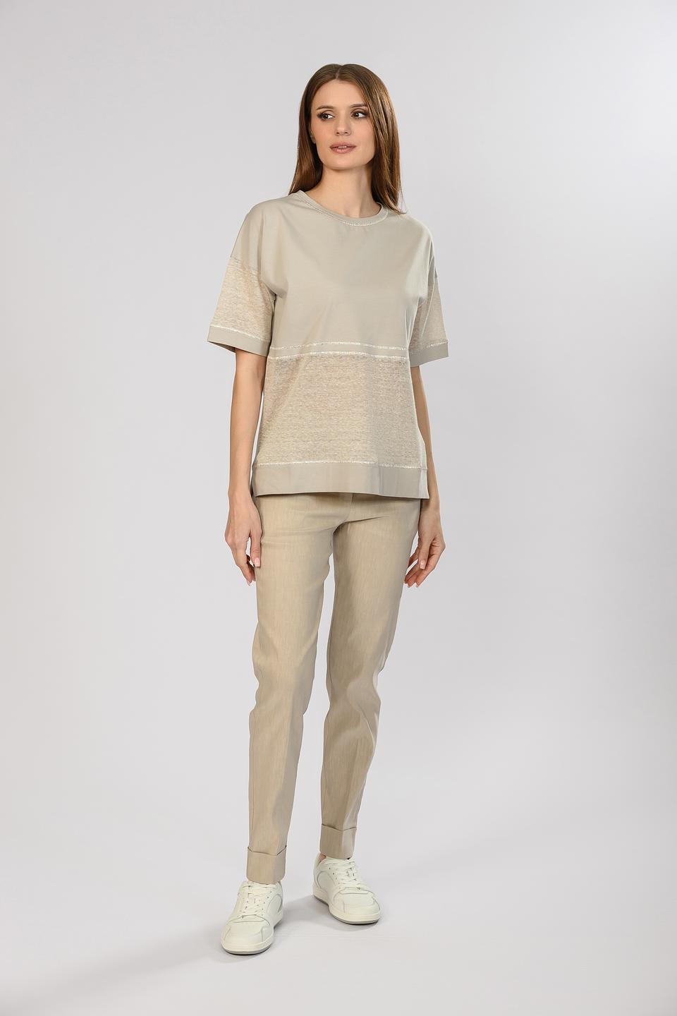 Футболка D. Exterior жен. с вставками бежевый