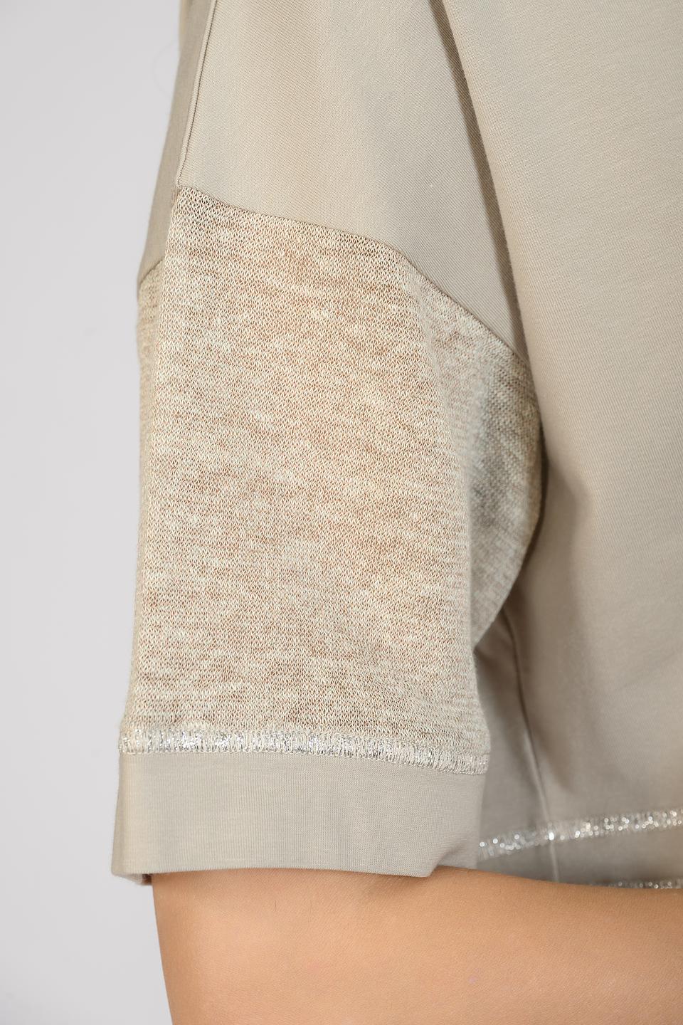 Футболка D. Exterior жен. с вставками бежевый