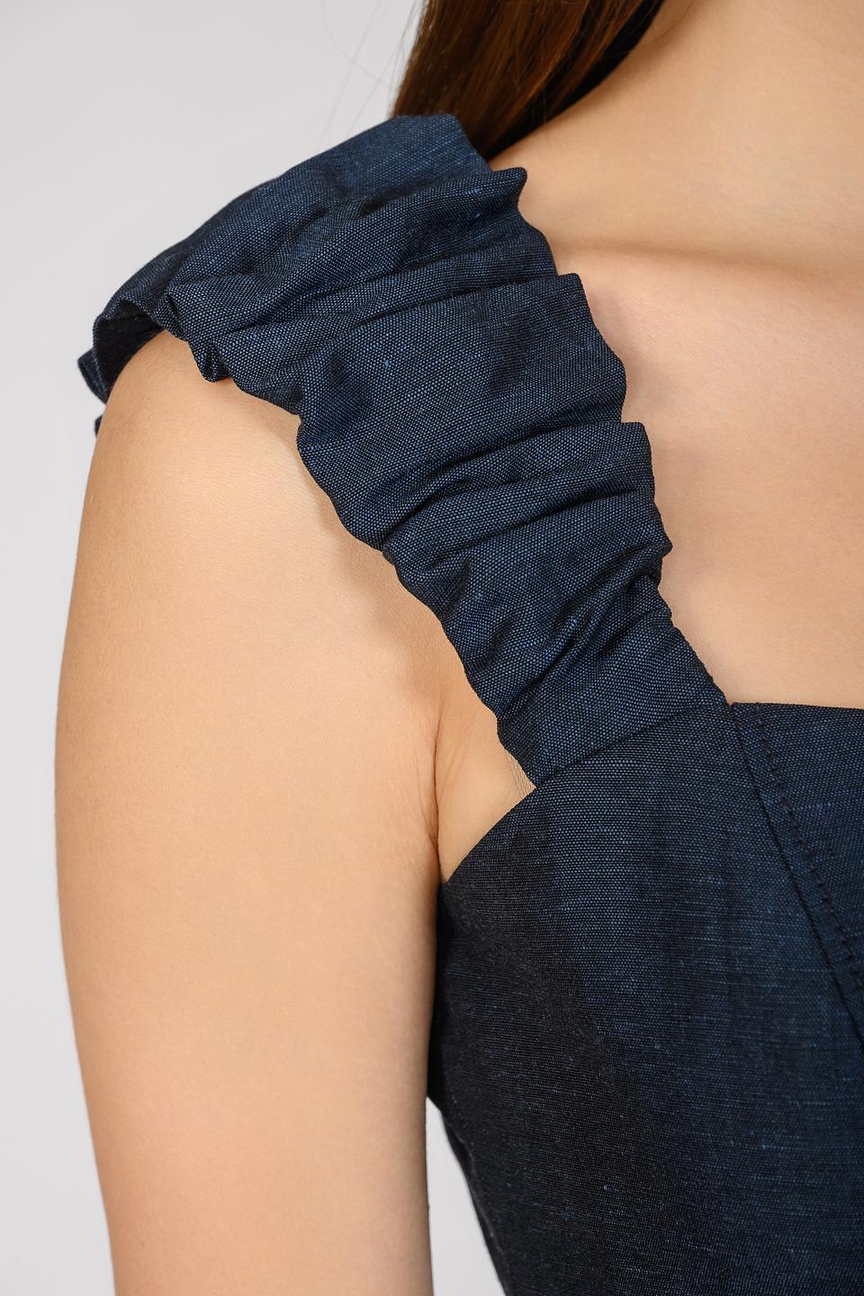 Топ Emka женский синий с рюшами