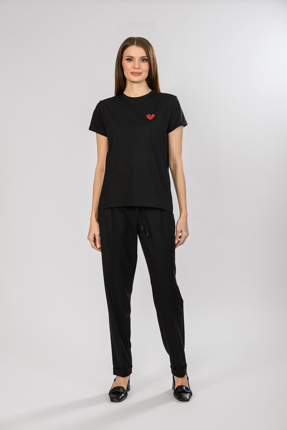 Футболка Seven Lab с сердцем, чёрная