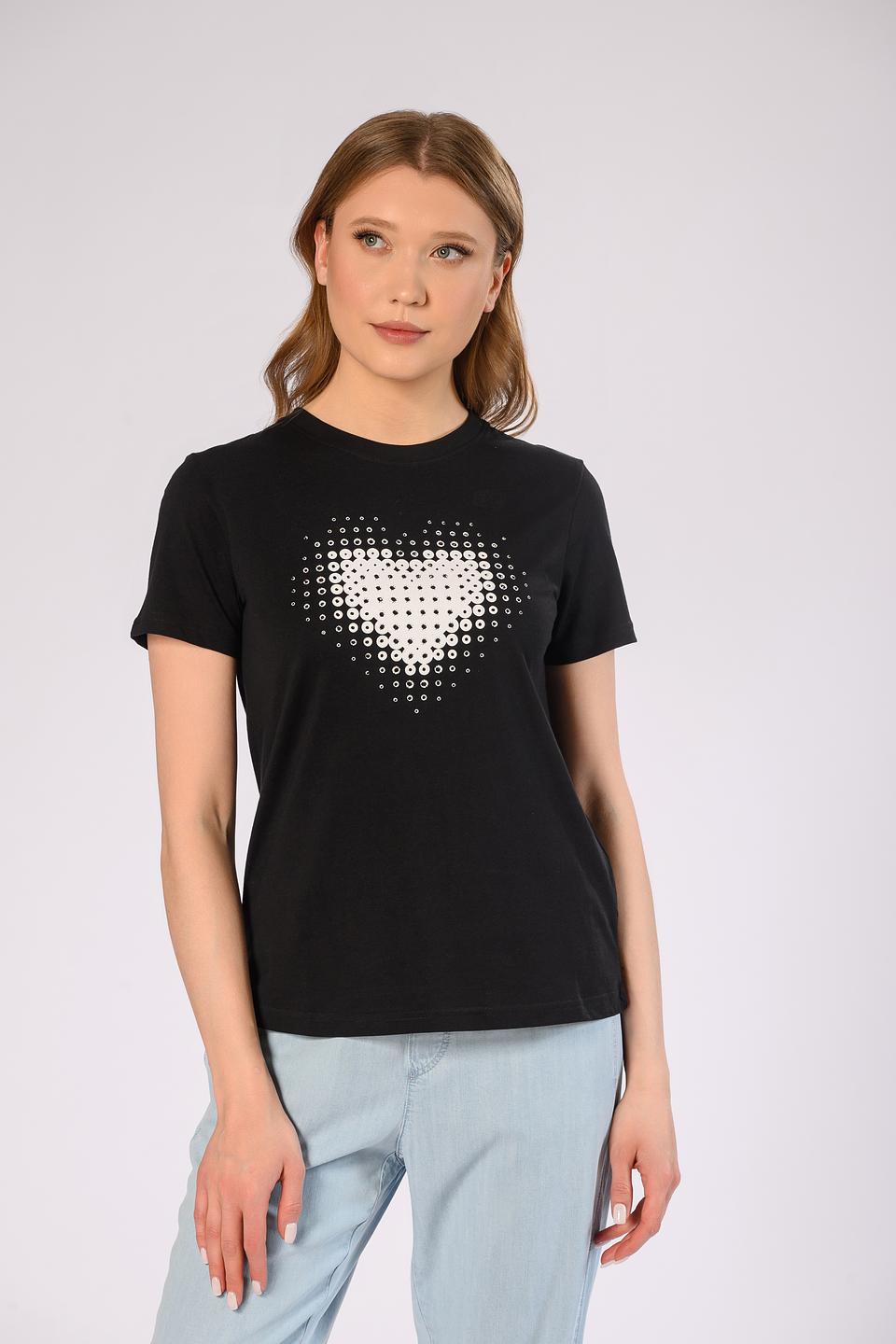 Футболка Silvian Heach с сердцем чёрная