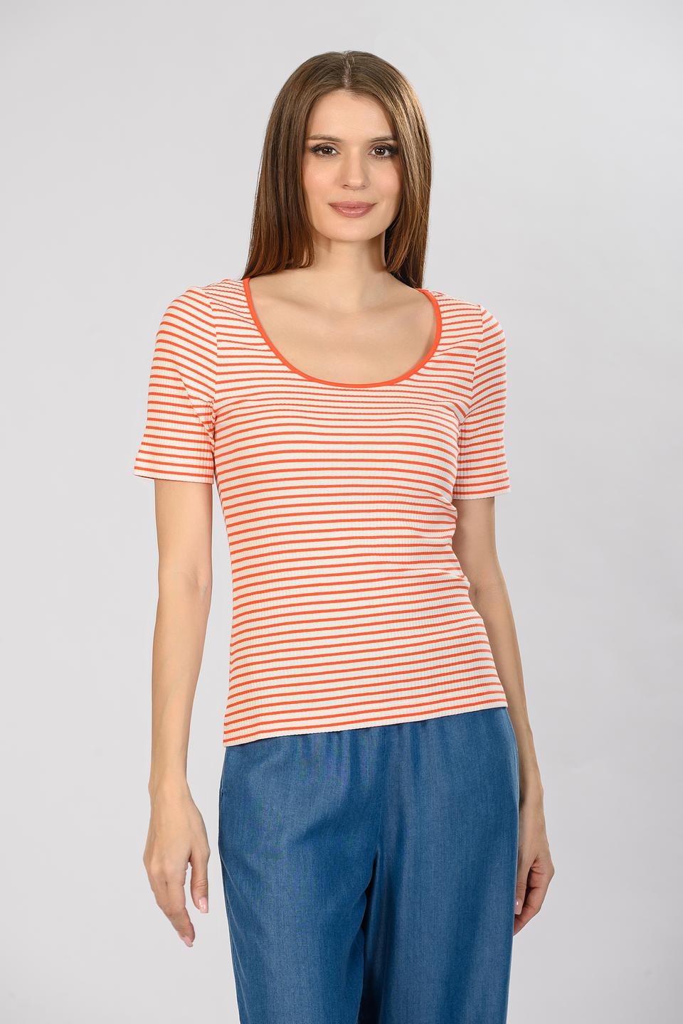 Футболка Rich and Royal в полоску оранжевая