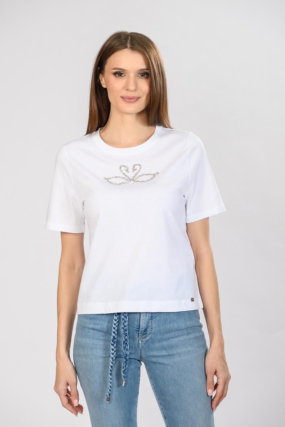 Футболка Marc Cain с лебедем белый