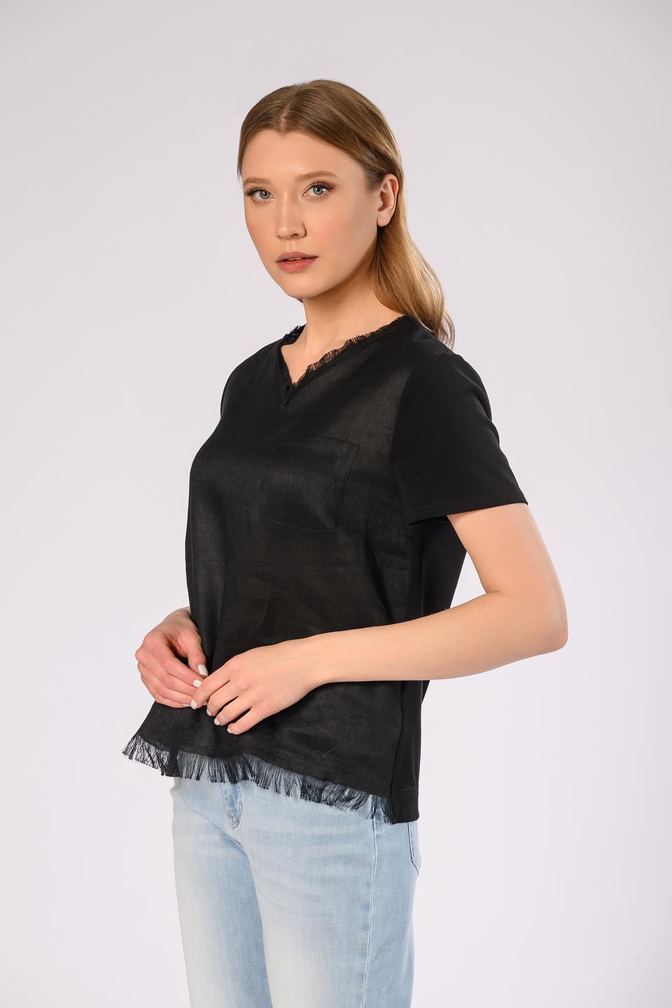 Блуза Marc Cain с бахромой чёрная