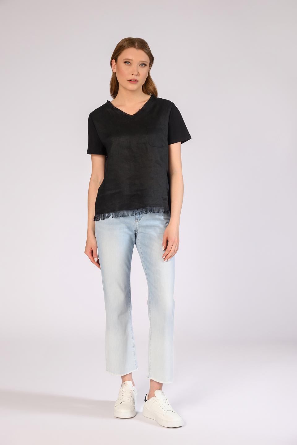 Блуза Marc Cain с бахромой чёрная