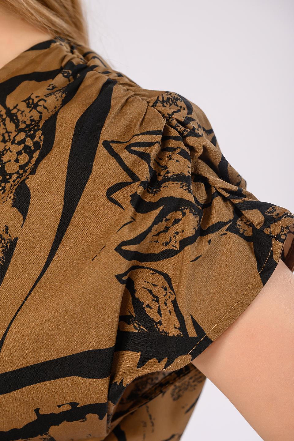 Платье Icona с принтом коричневый