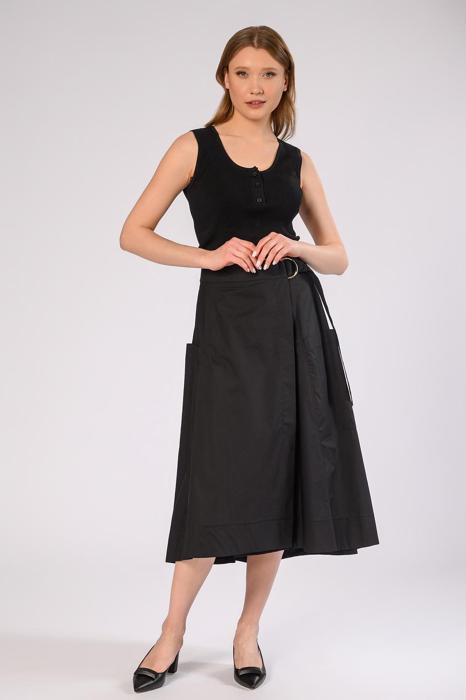 Юбка Icona женская чёрная с поясом