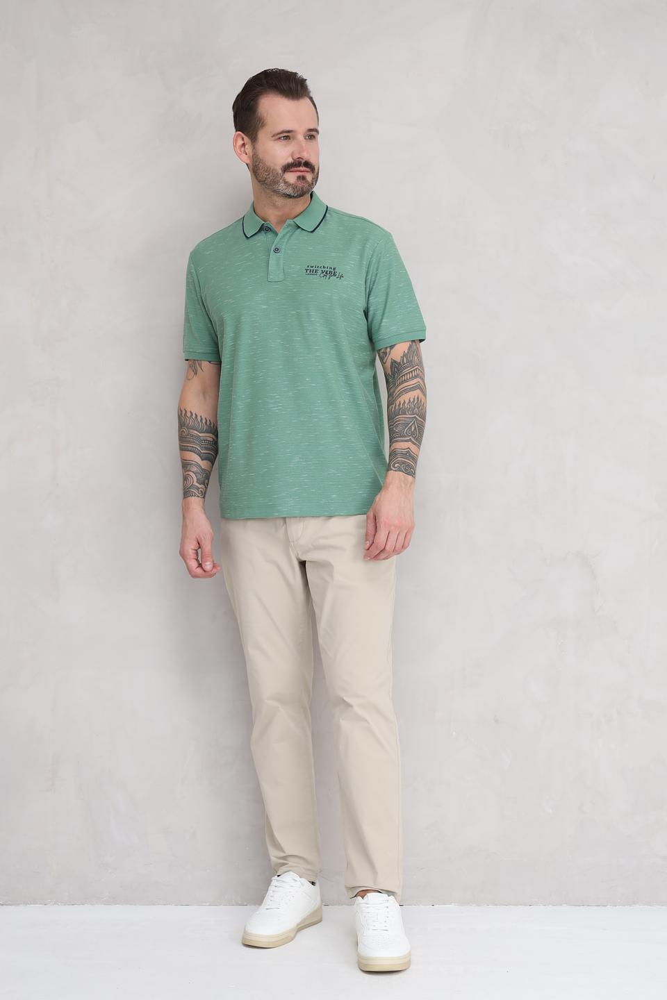 Поло Lerros зелёное с логотипом