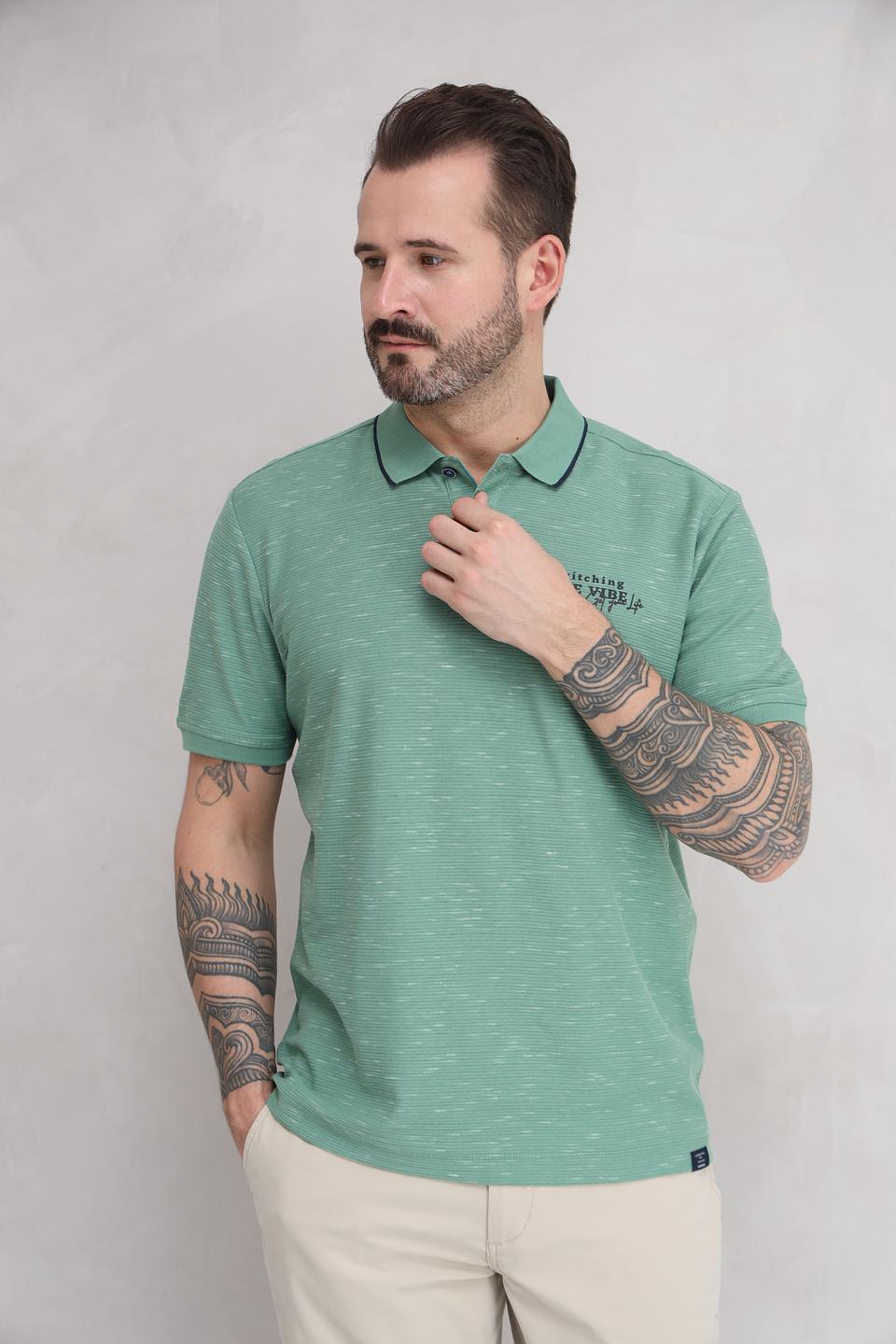 Поло Lerros зелёное с логотипом