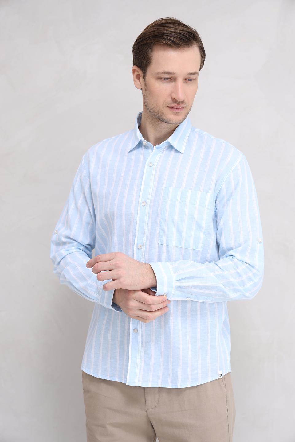 Рубашка дл Tom Tailor в полоску голубую