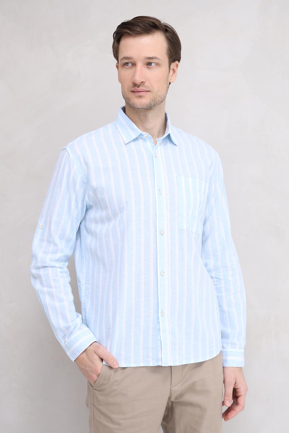 Рубашка дл Tom Tailor в полоску голубую