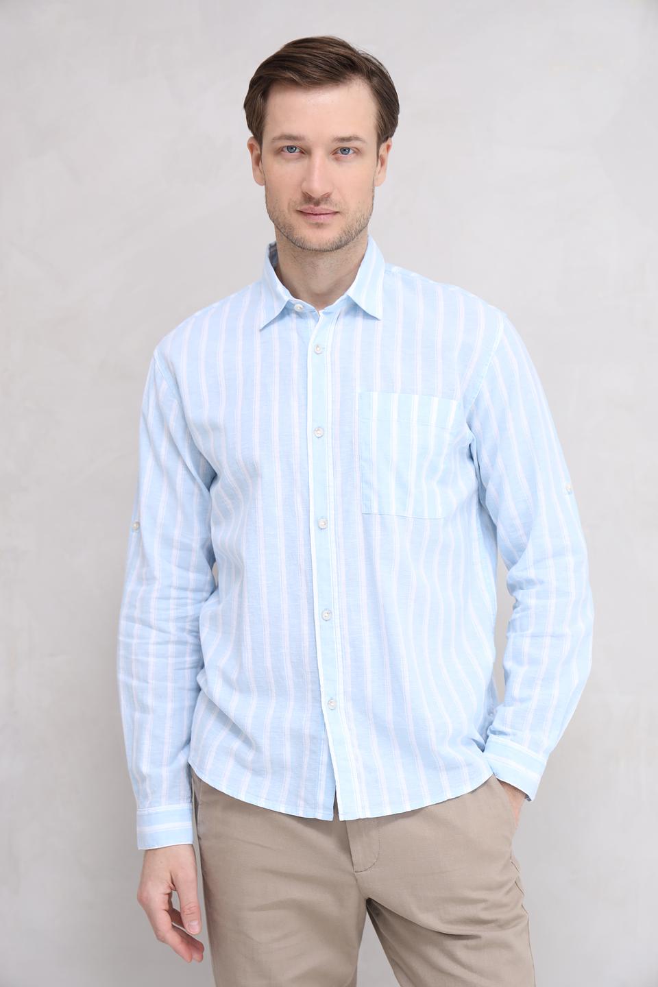 Рубашка дл Tom Tailor в полоску голубую