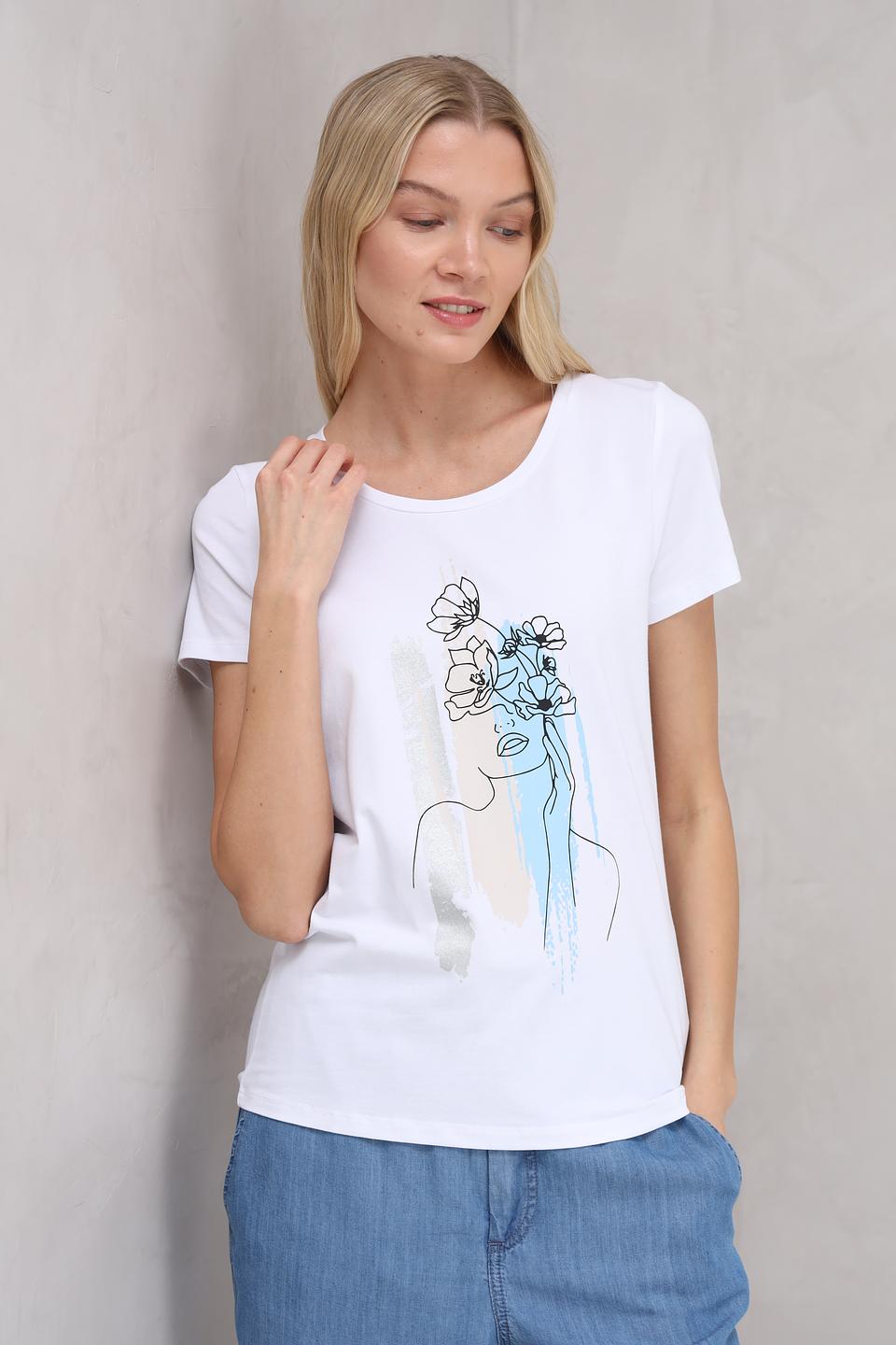 Футболка More and More с принтом белая